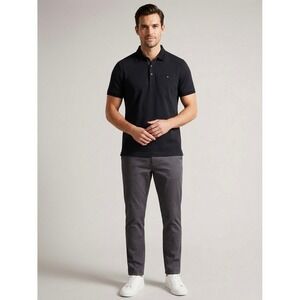 Ted Baker London Mens Black Charmen Cotton Polo Shirt Size 4 Large TS7M GB50